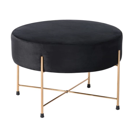 Banqueta Ottoman Pouf Ankara de Terciopelo Negro