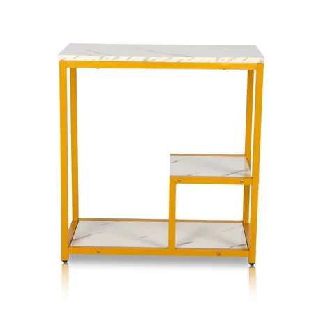 Mesa Auxiliar con Estantes de Almacenamiento Rectangular