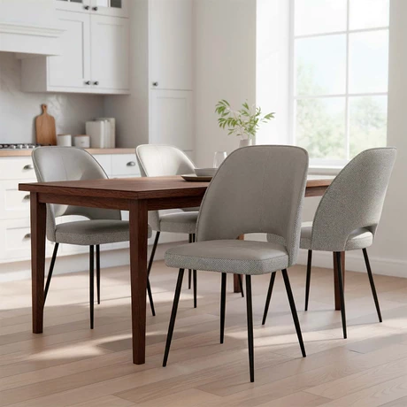Pack 2 Sillas de Comedor Oval PU Taupe Claro