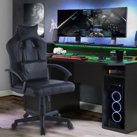 Silla Gamer con Altura Ajustable Negro - vista alternativa