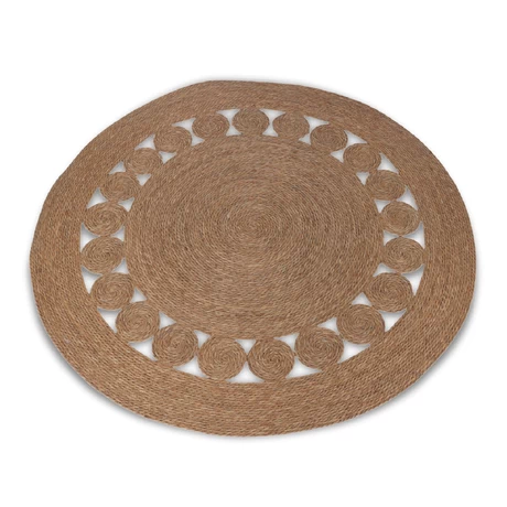 Alfombra Decorativa Redonda Yute Diseño 120cm