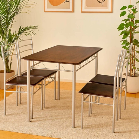 Juego de comedor 4P Verona Silver 74x70x110 cm