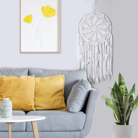 Atrapasueños Macramé Cintas Blanco