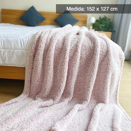 Manta sherpa Rosado
