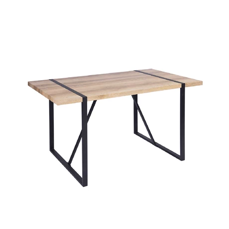 Mesa de Comedor con Base de Metal Nogal