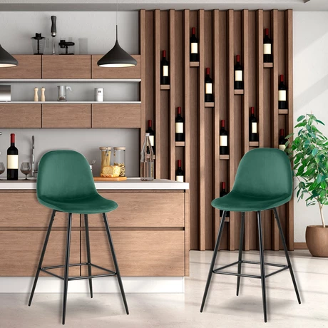 Pack de 4 Pisos de Bar Recife Verde de Terciopelo