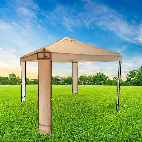 Toldo Pergola 3x3m Poliéster estructura metalica Beige