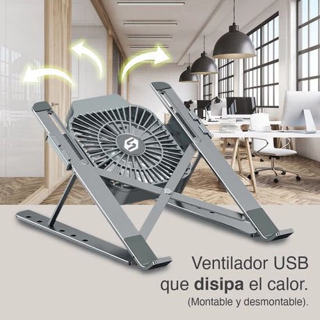 Soporte para Notebook Plegable con Ventilador USB
