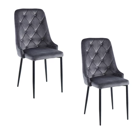 Pack 2 Sillas de Comedor Capitone Gris