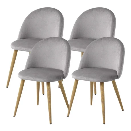 Pack 4 - Silla Terciopelo Vintage - Gris