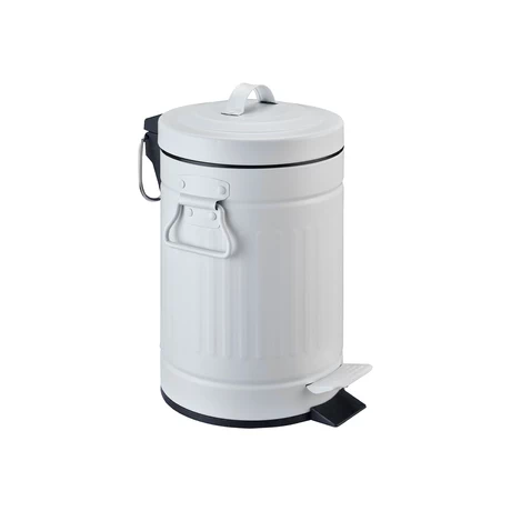 Basurero Retro 3 L Metal Blanco