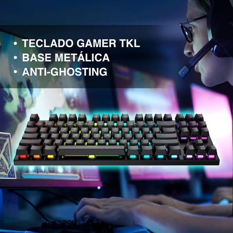 Teclado Mecánico TKL Outemu BlueSwitch KB857 Negro