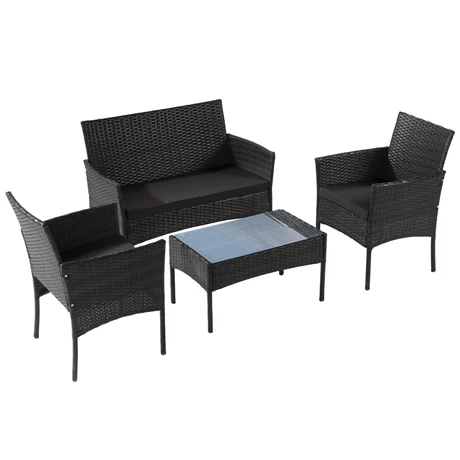 Set Terraza 4 Piezas Positano II Negro