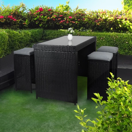 Bar Terraza Merida 4 Personas Mesa  Negro