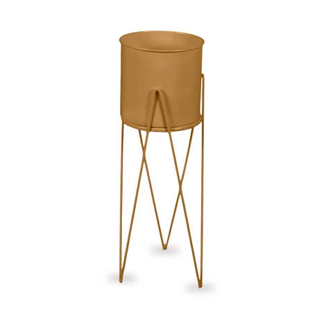 Porta Macetero Pedestal Decorativo Dorado 63 cm