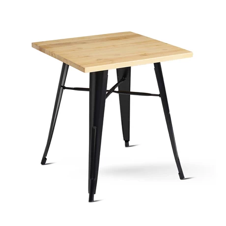 Mesa Metal Tolix cubierta Madera 70x70 cm