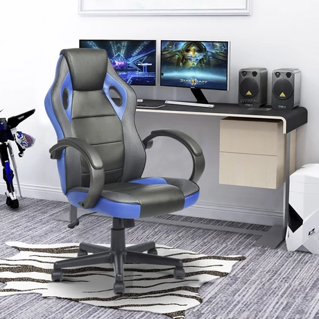 Silla Gamer PU Ergonómica - azul
