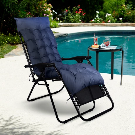 Reposera Plegable con Acolchado Azul