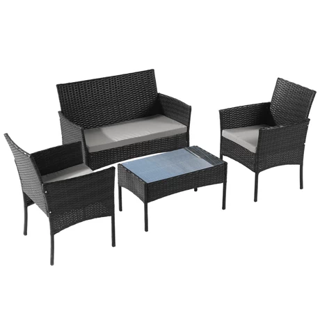 Set Terraza 4 Piezas Positano Eco Negro