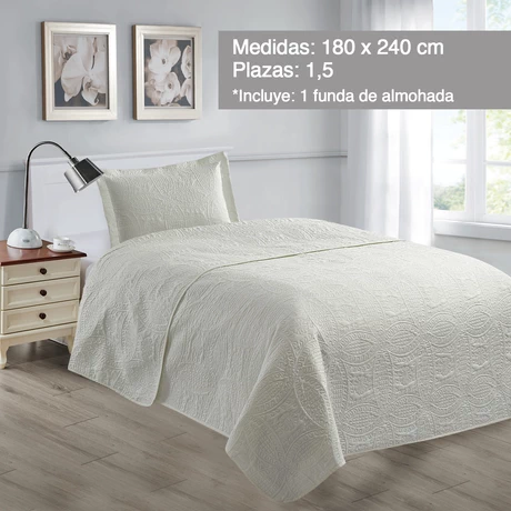 Quilt Diseño Fundas Julieta 1.5 Pl Blanco