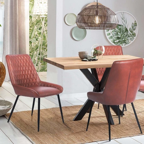 Pack 2 Sillas de Comedor Breton Terracota