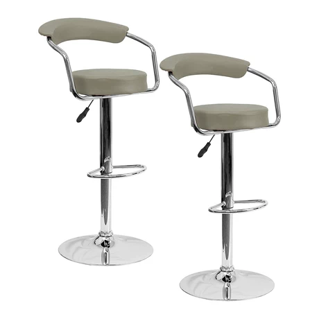Pack 2 Pisos Bar Taburete Moderno Gris Claro