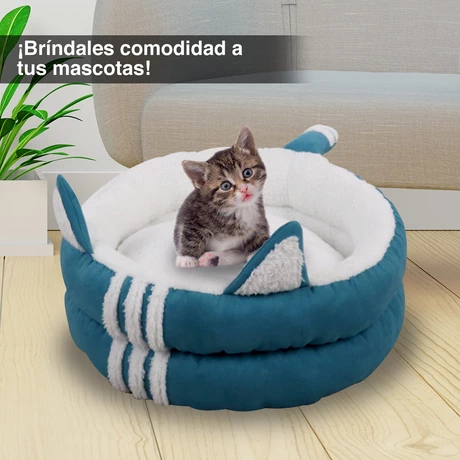 Cama Mascotas Orejas Azul
