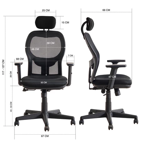 Silla de Oficina Ergonométrica Design Ergo Full - Negro