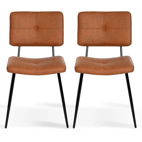 Pack 2 Silla Comedor  Karomi Vintage PU Café