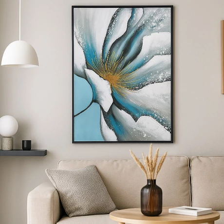 Cuadro Decorativo Flor Azul 90x60cm