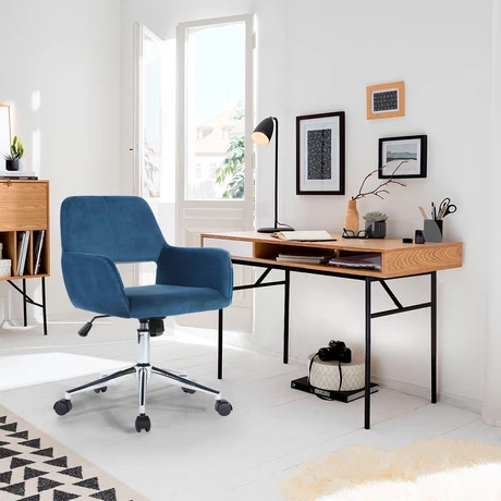 Silla Oficina Cromwell Terciopelo Azul