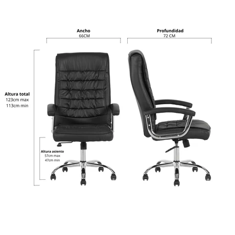 Sillon Gerencial Milano Negro