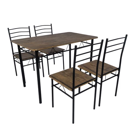 Juego de comedor 4P Capri Negro 74x70x110 cm
