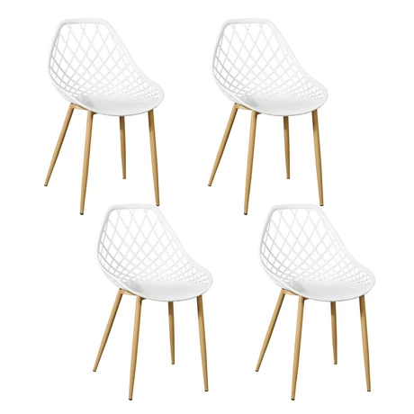 Pack de 4 Sillas para Comedor o Terraza - Blanco