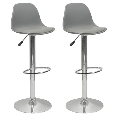 Pack 2 Sillas Altas Bar Taburete Orlando-T Gris