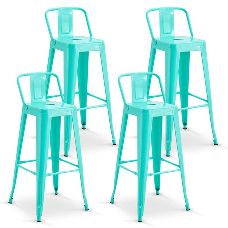 Pack De 4 Silla Alta Metal Menta