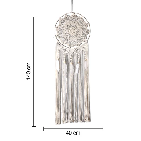 Atrapasueños Macramé Mandala Beige