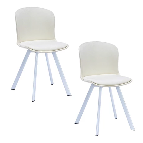 Pack 2 Sillas de Comedor PP y Tela Blanco