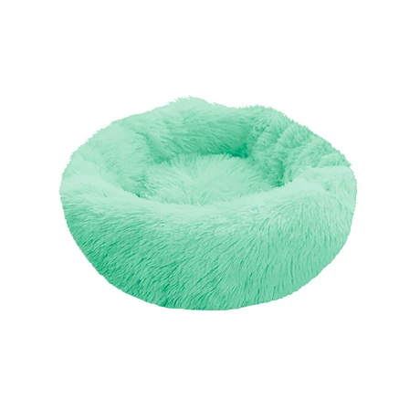 Cama Mascotas Antiestres Circular Felpa M Verde