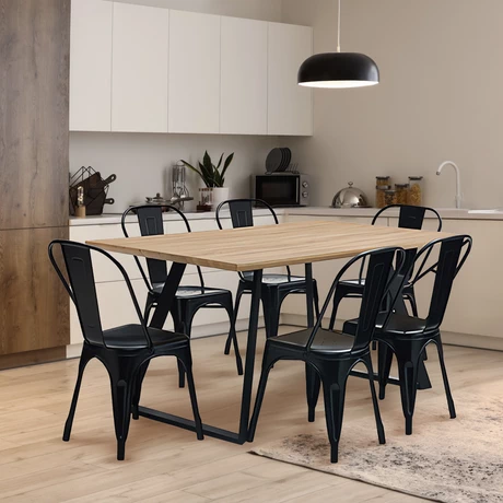 Comedor New York Mesa 75x80x150  6 Sillas Tolix Ind