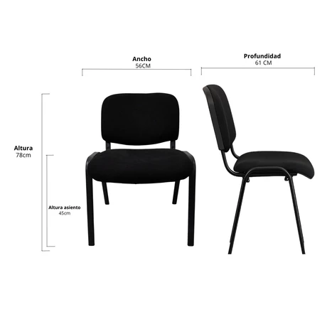 Silla de Visita ISO Confident Negra