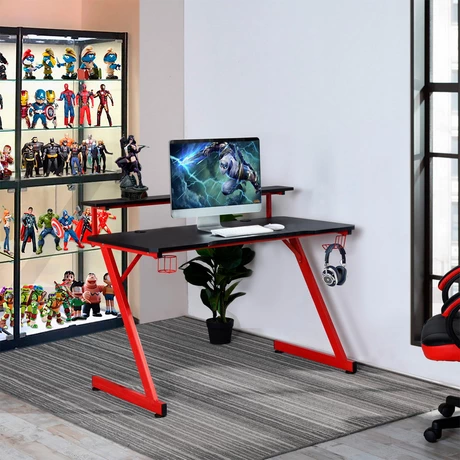 Escritorio Gamer con Porta Vasos Rojo - vista alternativa