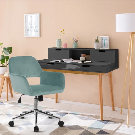 Silla Oficina Cromwell Terciopelo Aqua - vista alternativa