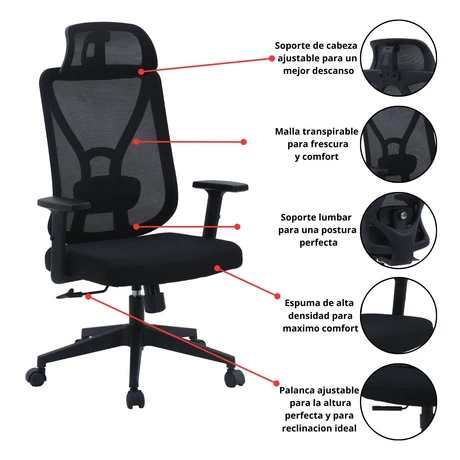 Silla Escritorio Executive Ergo Full Ergonómica y Ajustable