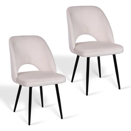 Pack 2 Sillas de Comedor Terciopelo Oval Beige