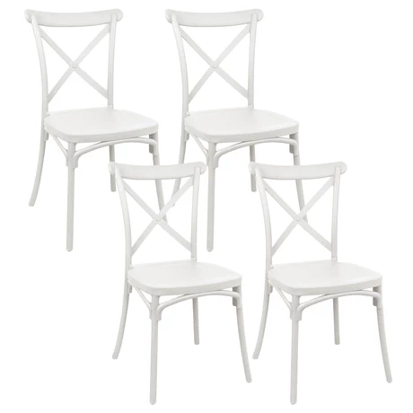Pack 4 Sillas Terraza Plástica Petra Blancas