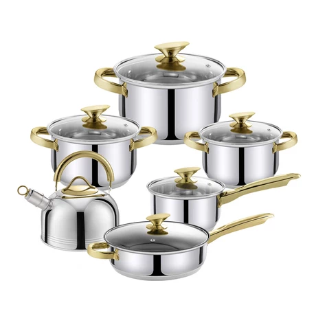 Batería 12 piezas acero inoxidable Viena