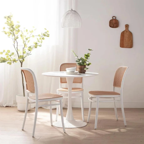 Pack 4 Sillas Terraza Plástica Cairo Blanca/Beige