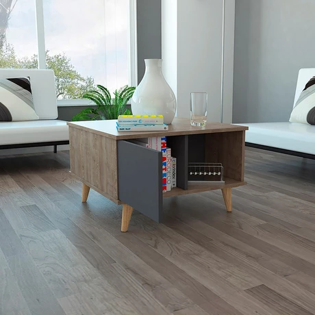 Mesa De Centro Salem Miel - Plomo