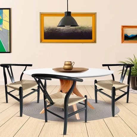 Pack 2 Sillas Comedor Whishbone Madera Negro